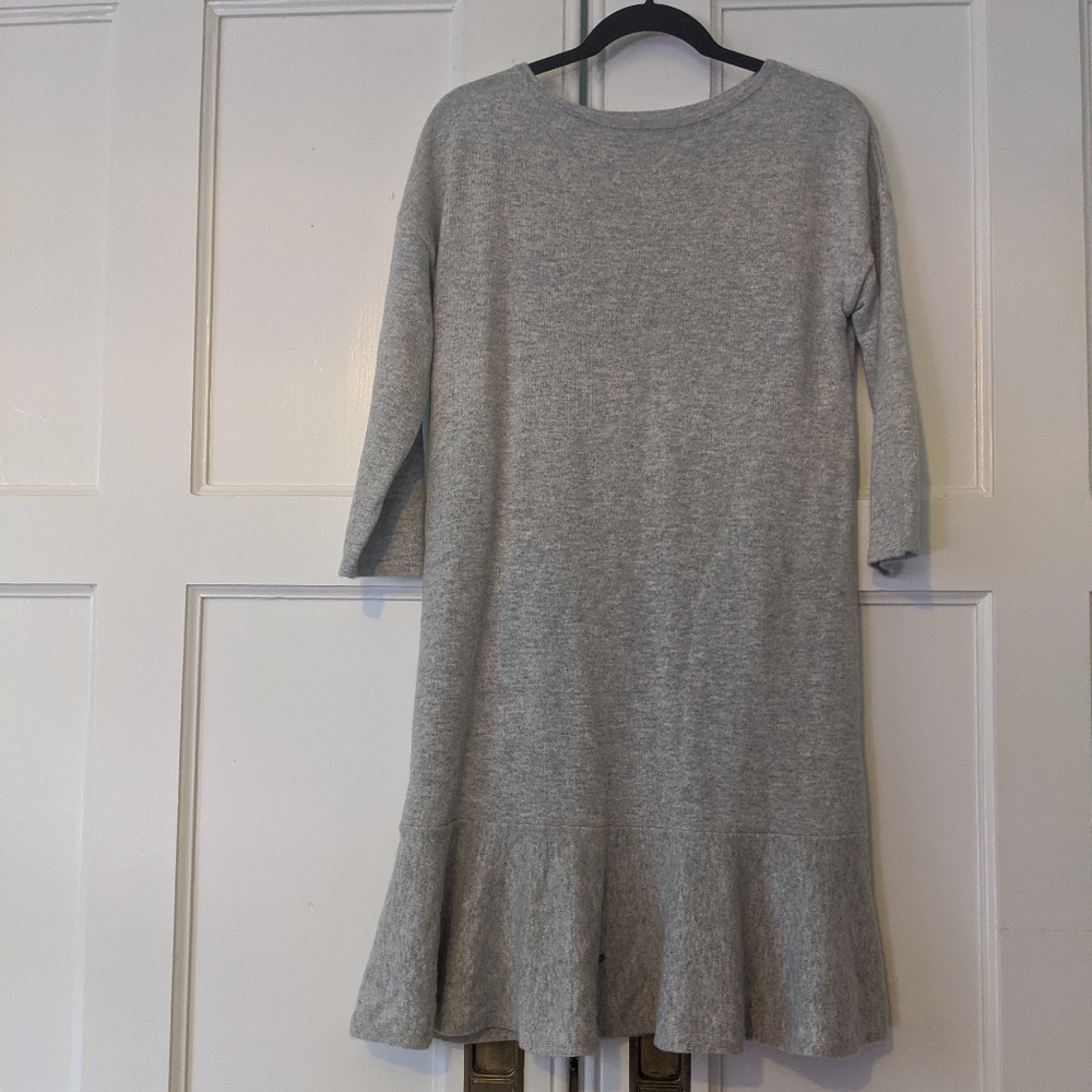 Land's End cashmere grey ruffle dress